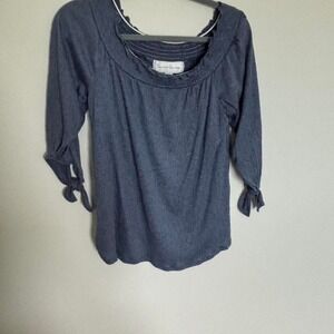 Chambray Blue Tie-Sleeve Blouse M french laundry